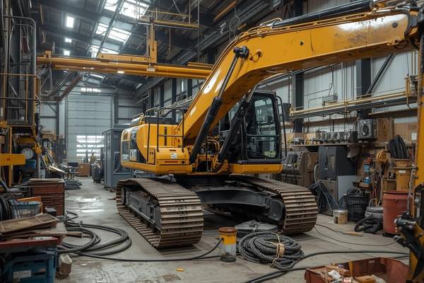 Escavatore modificato in officina con documentazione tecnica per nuova marcatura CE Direttiva Macchine _ marcatura CE macchine modificate