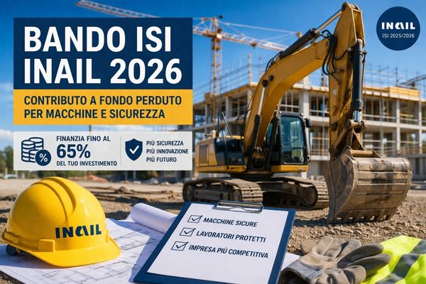 Nuova macchina da cantiere acquistata con contributo a fondo perduto del bando ISI INAIL 2026