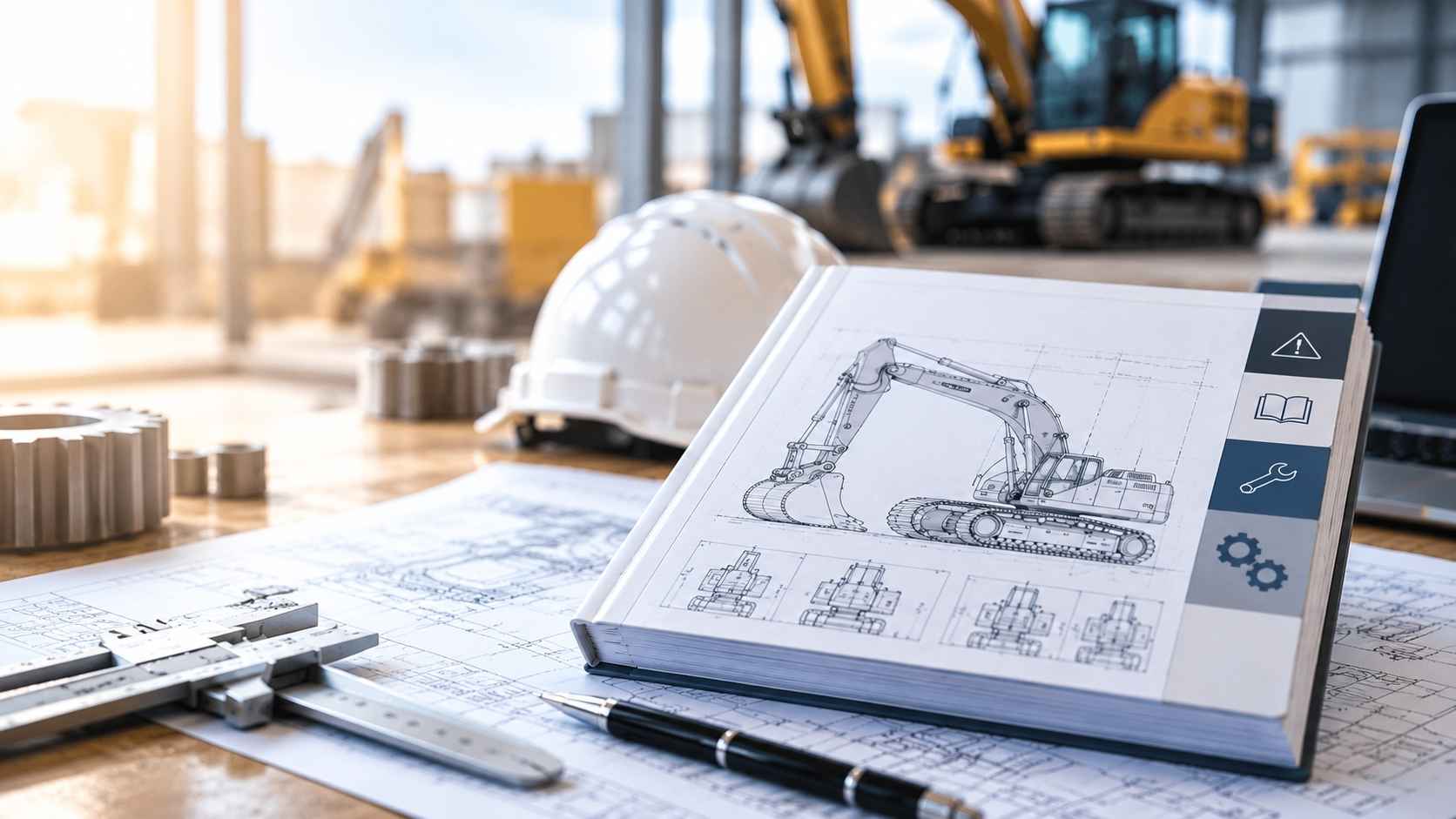 Manuale d'uso e manutenzione con disegni tecnici di una macchina operatrice